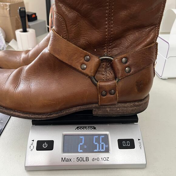 Frye Womens Boots Size 9B  Brown Phillip Harness 76870 Short Leather Horse Biker - Picture 15 of 15